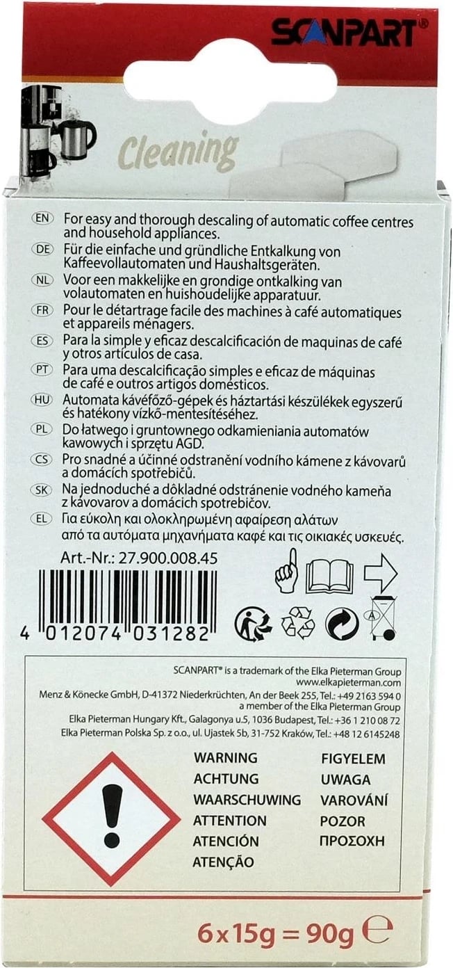 Tableta pastruese për ekspres kafe dhe çajnik elektrik Scanpart, Bardhë
