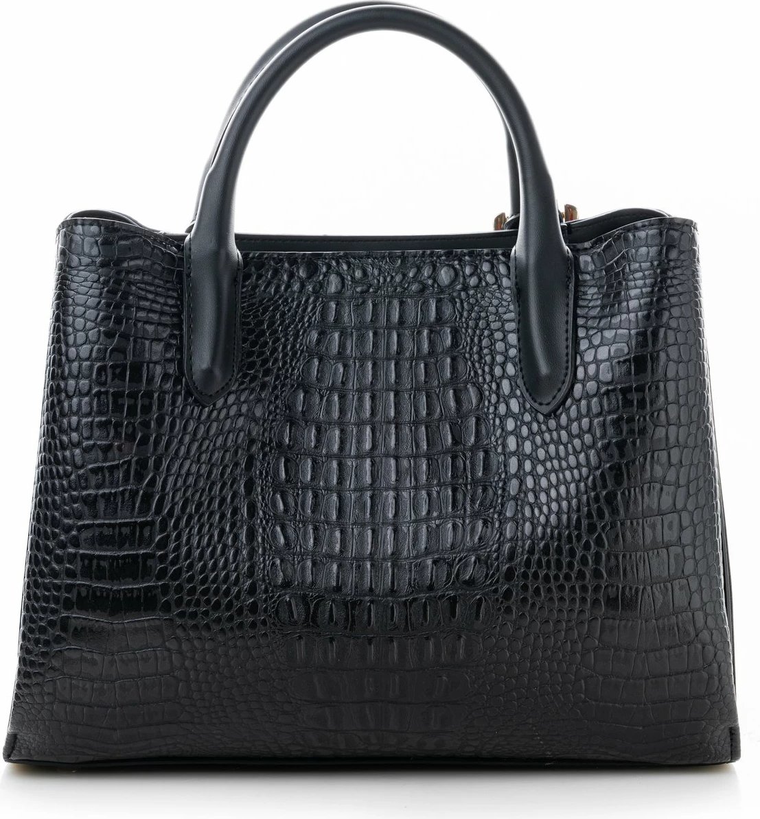 Çantë dore Vince Camuto Rome, krokodil e zezë