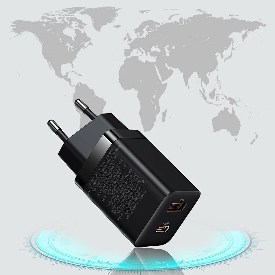 Karikues muri Baseus Super Si Pro CCSUPP-E01, 30W, 2 porta USB/USB-C, i zi Karikues muri Baseus Super Si Pro CCSUPP-E01, 30W, 2 porta USB/USB-C, i zi