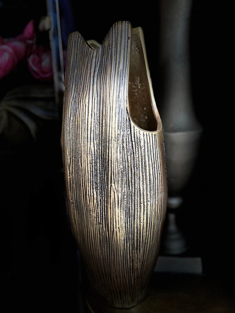 Vazo BAJAN, alumin, ngjyrë ari antik, 20x14x46 cm