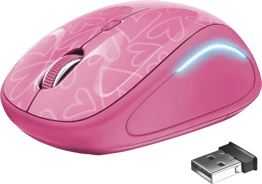Maus wireless Trust Yvi FX, 1600 DPI, rozë