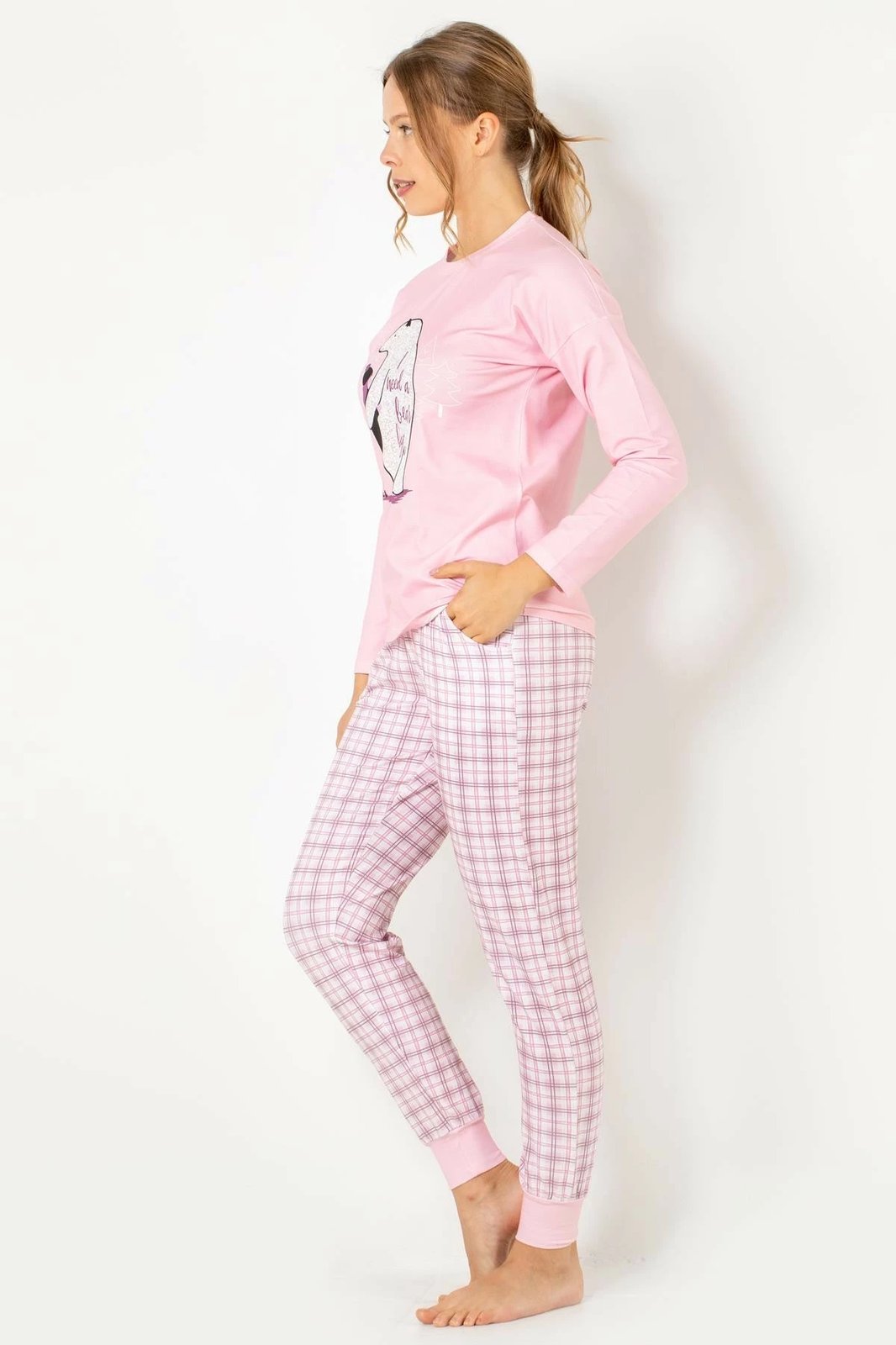 Set pizhamash për gra, rozë, Jumeon 002-000719