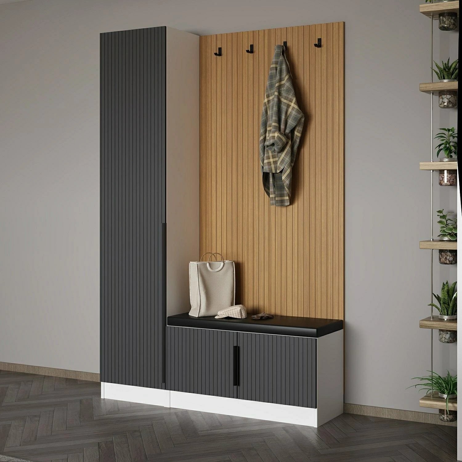 Stendë korridori Skye Decor, ngjyrë antracit, Noah - 8330