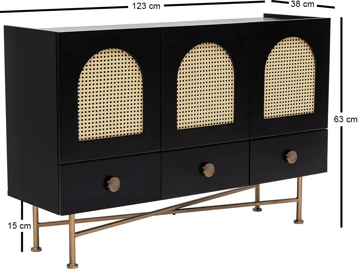 Konsolë Hanah Home, Cliff 63, e zezë