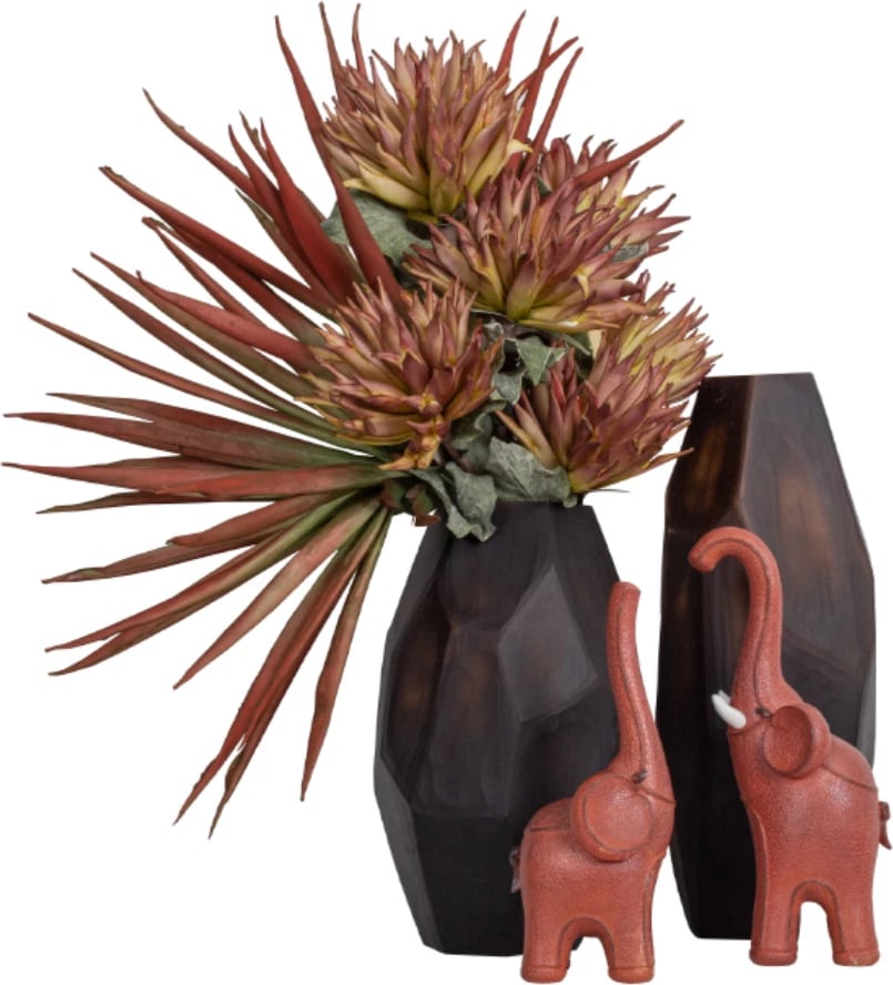 Vazo BARRY, qelq, ngjyrë çokollate, 19x19x45 cm