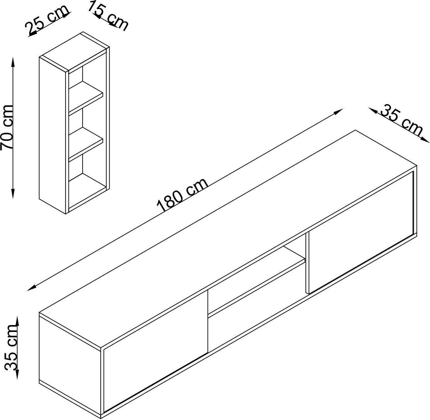 Komodë TV Hanah Home, Aurora, ngjyrë lisi Sapphire Oak