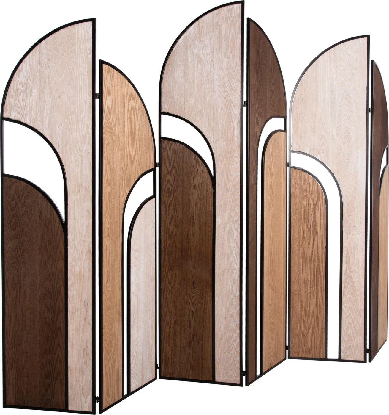 Ndalesë me 6 fletë CRYPT FH4221 MDF në 4 ngjyra-kornizë metali e zezë 241x1,5x180Hcm