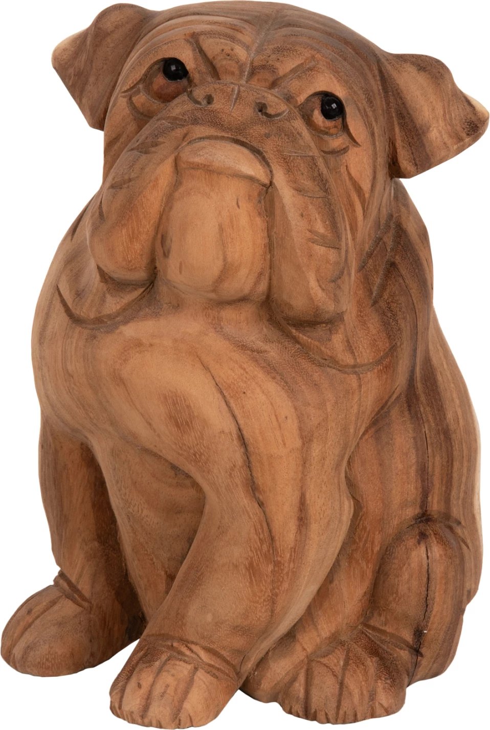 Dekor për dysheme, bulldog, dru suar, ngjyrë natyrale, FH7926, 20x17x30 cm
