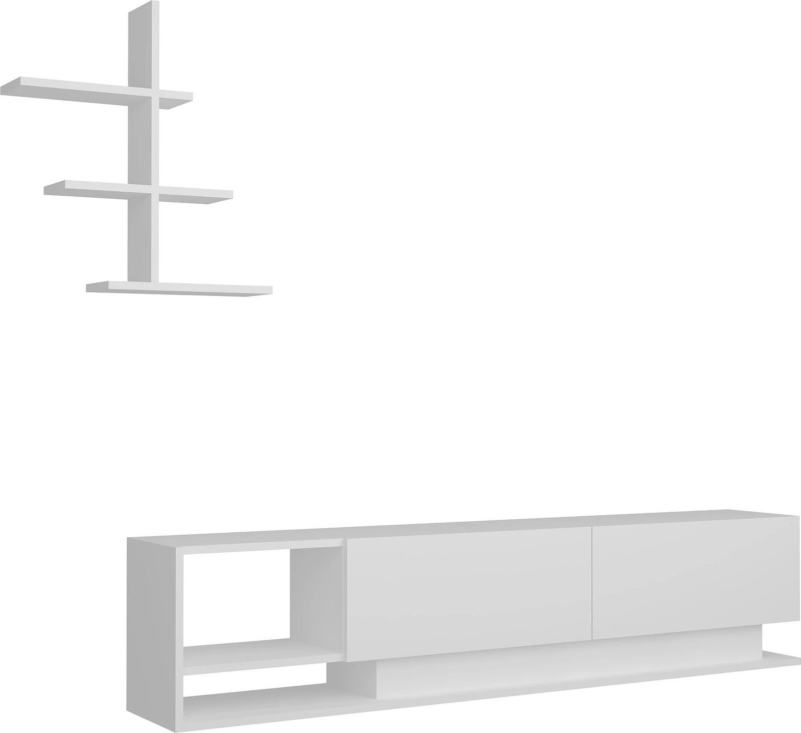 Komodë TV moderne, ngjyrë e bardhë, Skye Decor, Liza