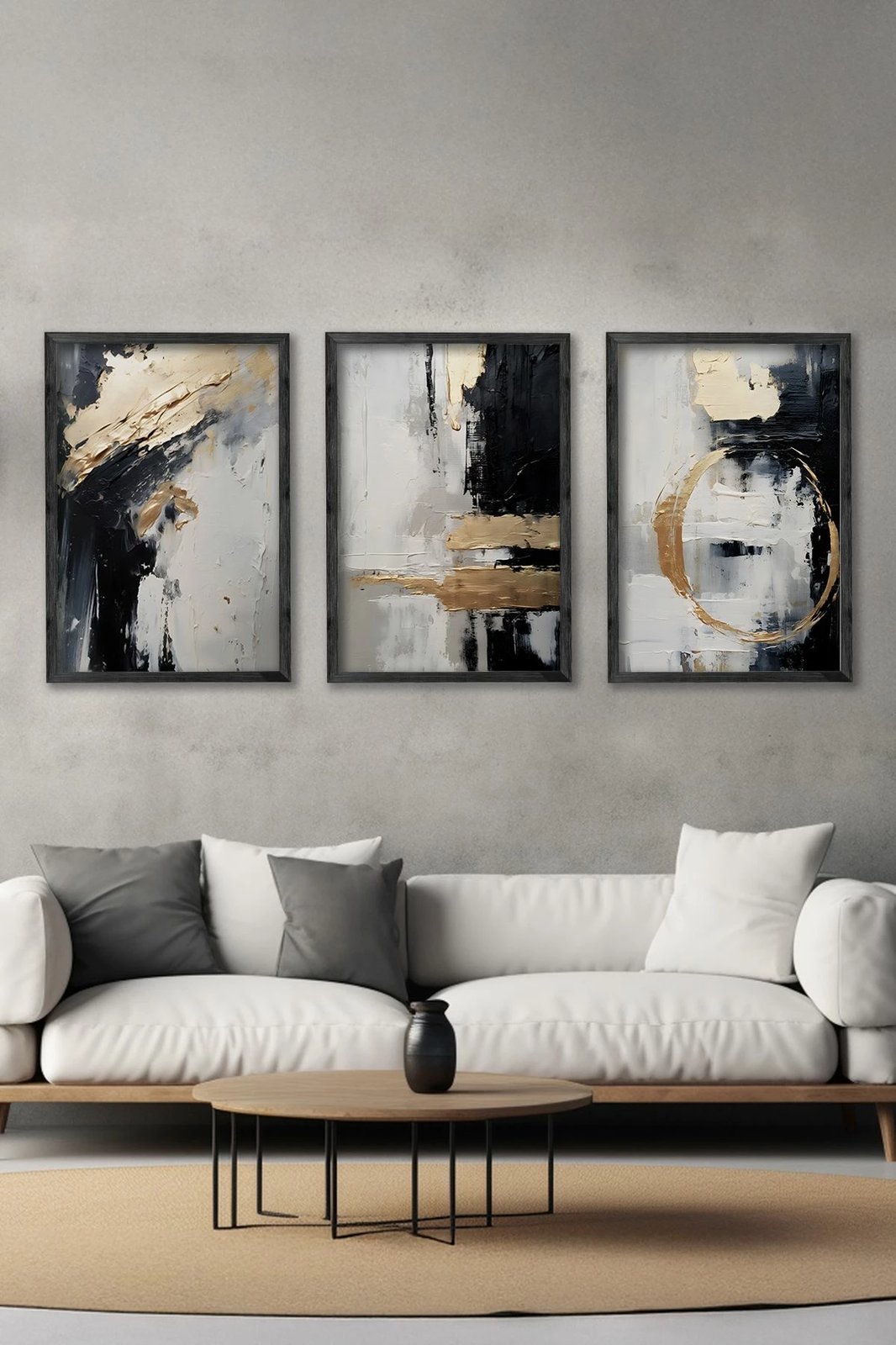 Pikturë dekorative me kornizë (3 copë), Wallity, Ersy3Syhcrv52