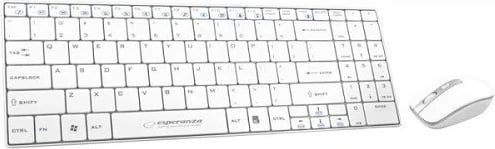 Set tastierë & maus Esperanza EK122W, wireless, të bardha