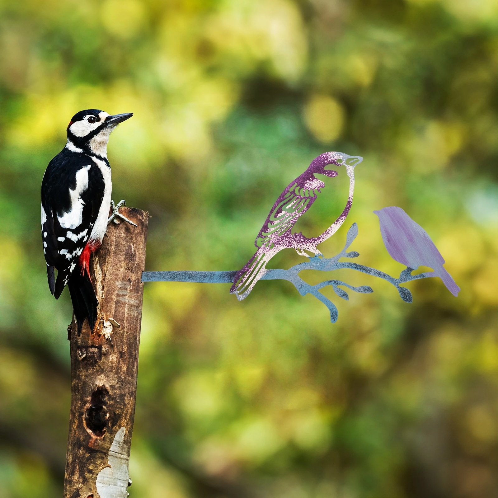 Objekt dekorativ për kopsht, Aberto Design, zog në degë, 22