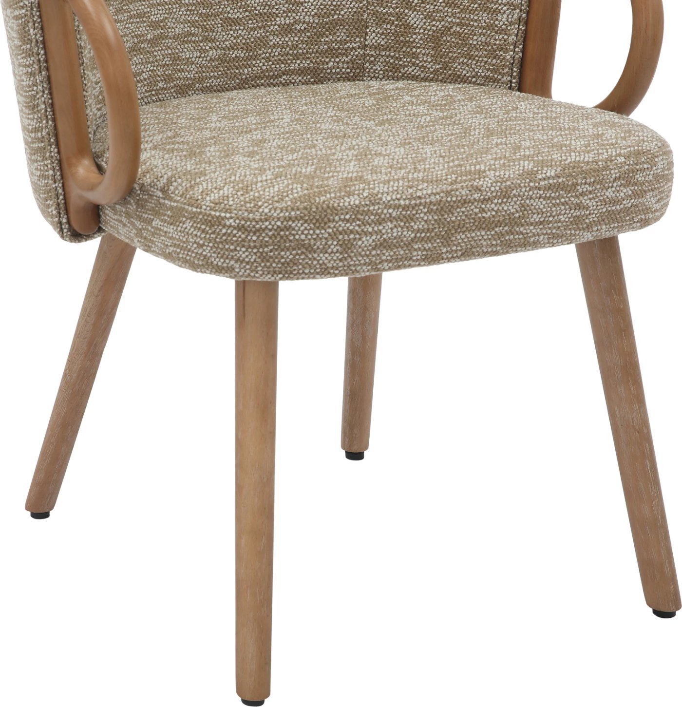 Karrige për ngrënie RIG FH9979.01, këmbë druri ahu, ngjyrë e bardhë e larë-bezhë, 59x58.5x72.5 cm