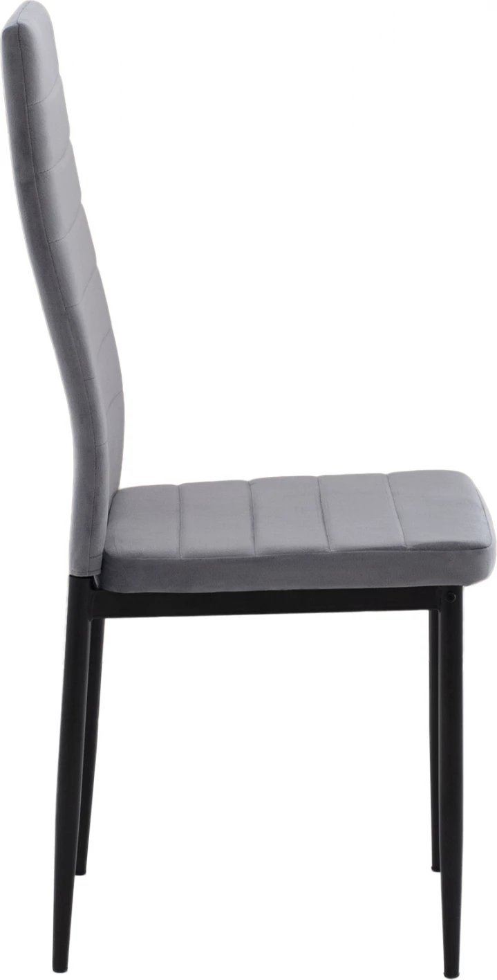 Karrige metalike FH0037.31, kadife gri, me kornizë metalike, set prej 4 copash