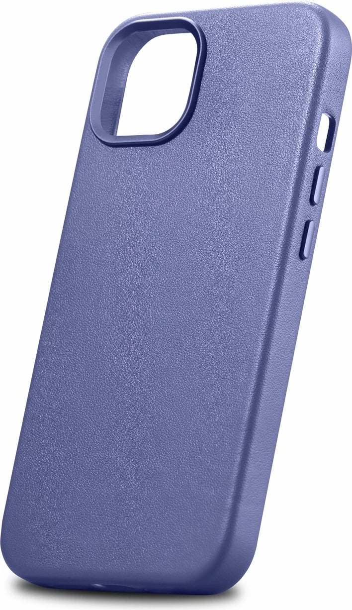 Mbështjellës iCarer për iPhone 14, lëkurë natyrale, MagSafe, vjollcë e çelët