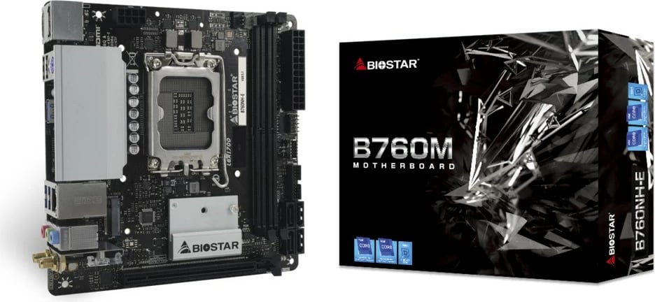 Pllakë amë BIOSTAR B760NH-E, Intel, LGA 1700, DDR5, mini ITX