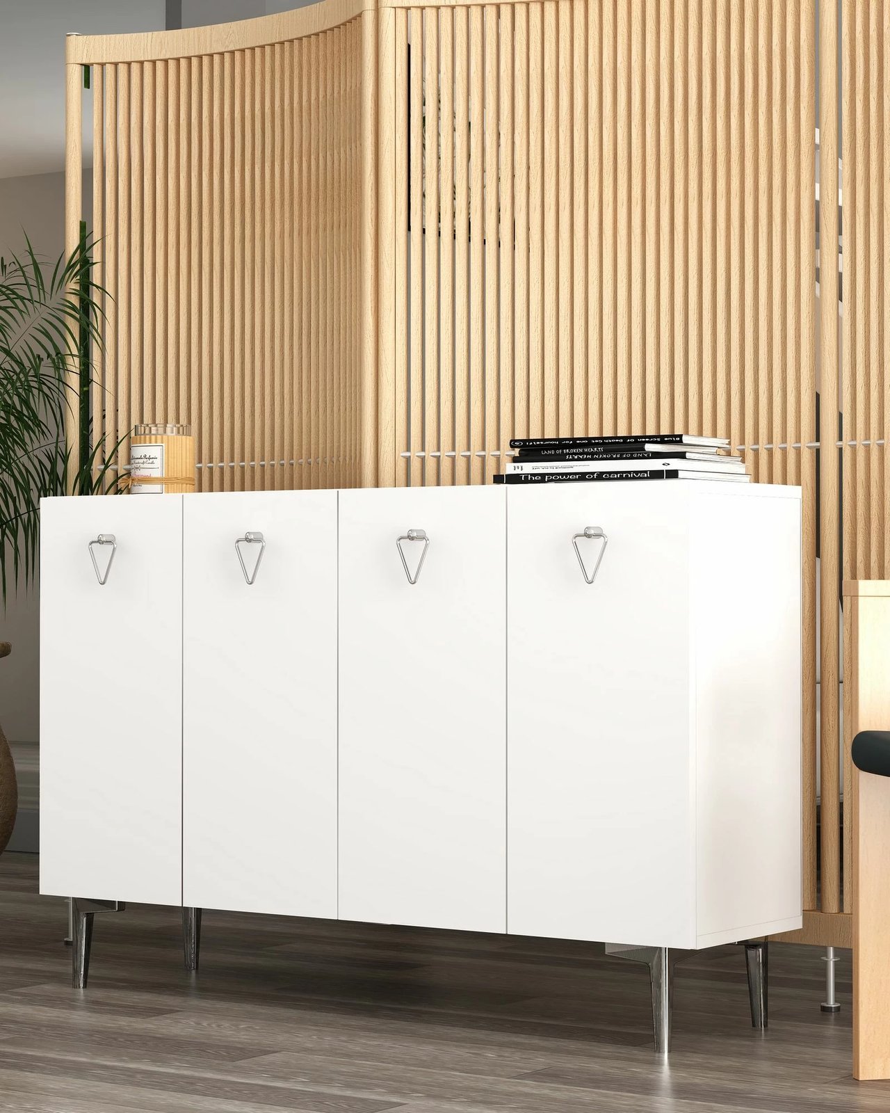 Konsolë Skye Decor Leyla, e bardhë, argjend