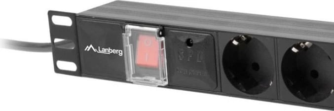 Listë elektrike rack Lanberg PDU-07F-0200-IEC-BK, 1U, 7x Schuko, 2m, C14, e zezë