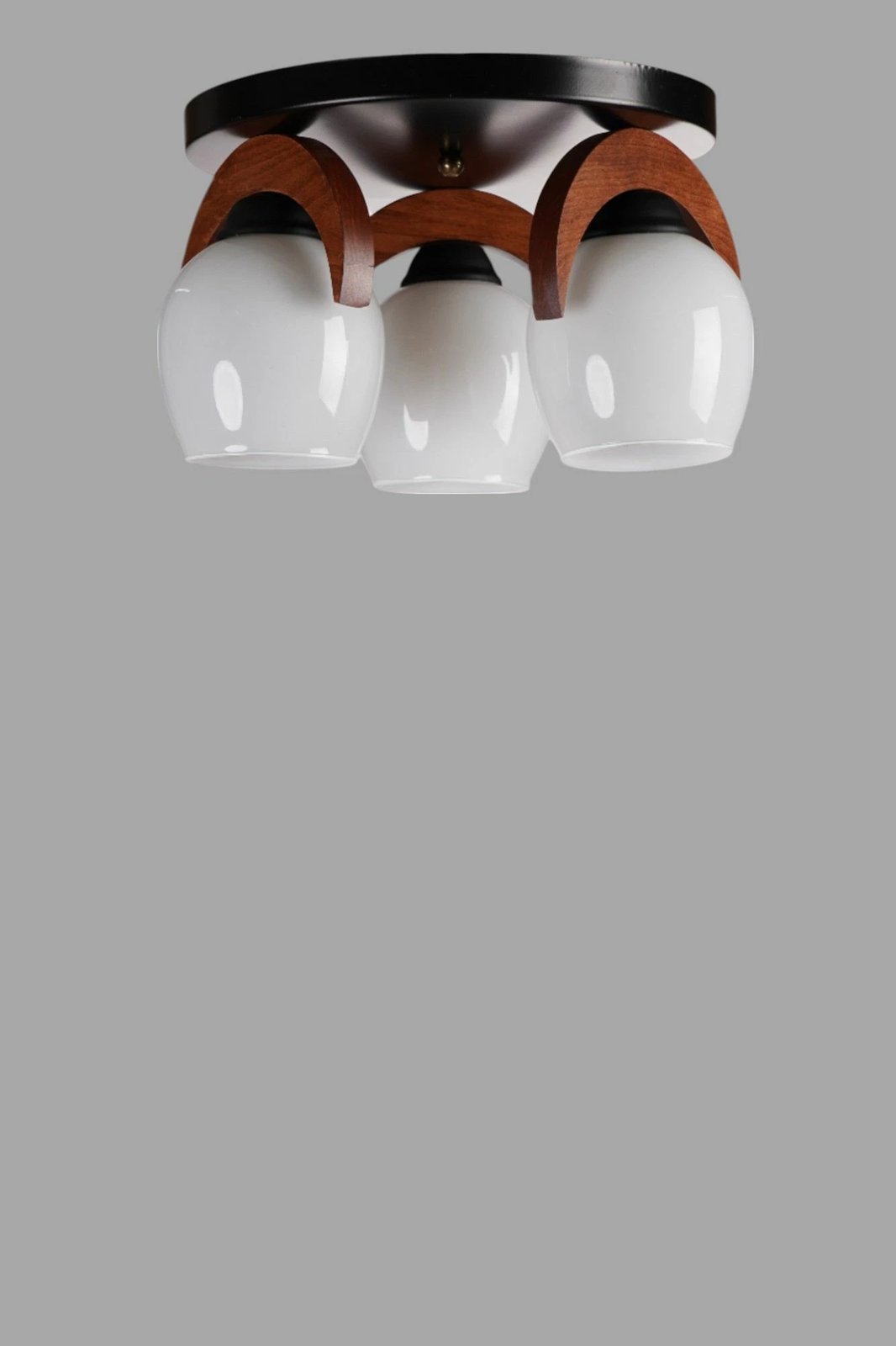 Llambë tavani Opviq, 9004-3, metal dhe dru, ngjyrë e bardhë, arre, e zezë Llambë tavani Opviq, 9004-3, metal dhe dru, ngjyrë e bardhë, arre, e zezë