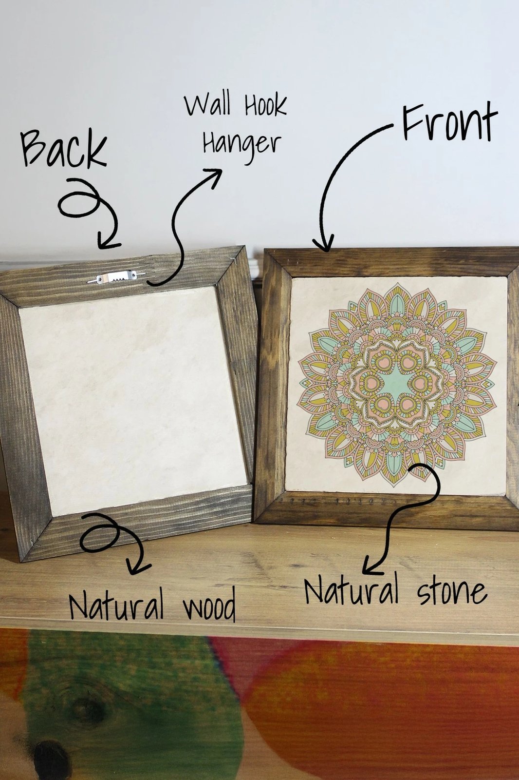 Pikturë dekorative me kornizë, shumëngjyrëshe, Wallity Ersytastablo30 - 16, 15.5x15.5cm