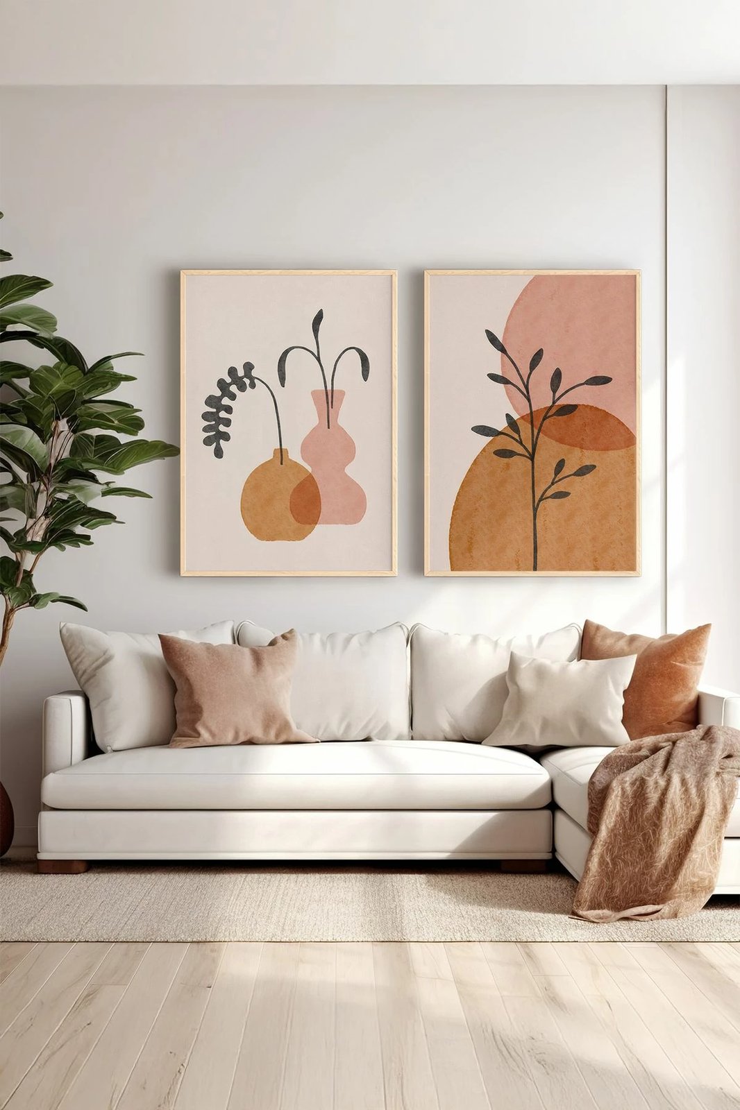 Pikturë dekorative me kornizë (2 copë), Wallity, Ersy2Lımodel38-Ahsap