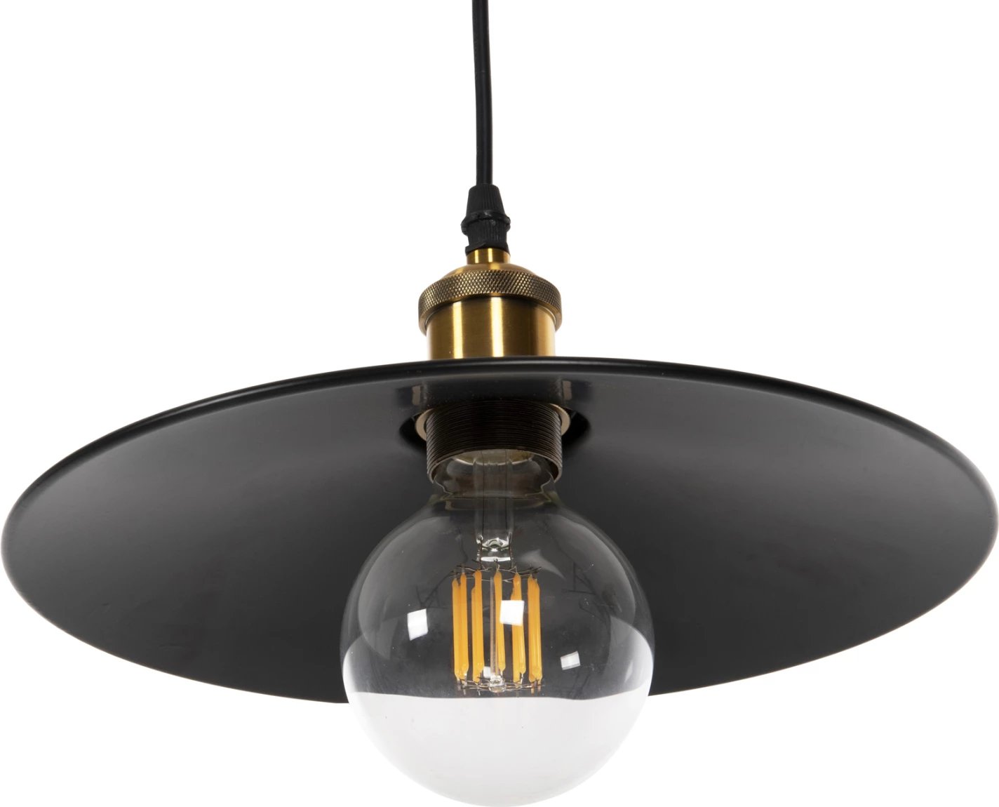 Llambë varëse tavani FH4162, metal i zi, detaj ari në majë, Φ30x109H cm