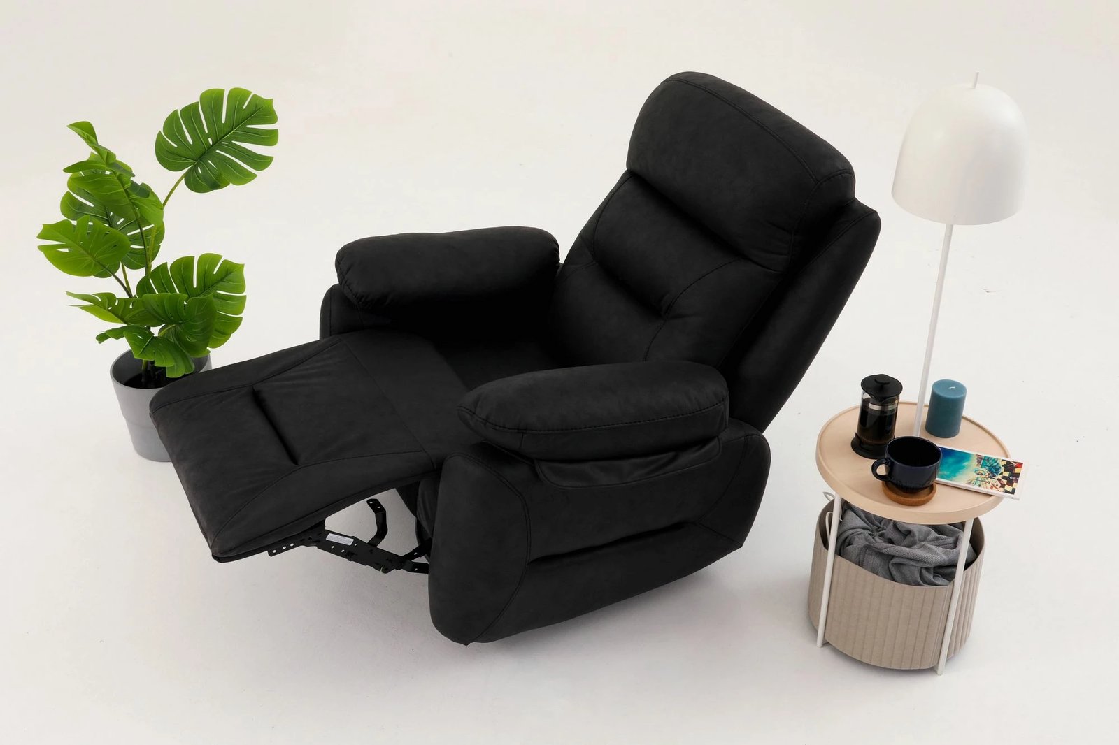 Karrige relaksuese Comfort, ngjyrë e zezë, Atelier del Sofa, manuale