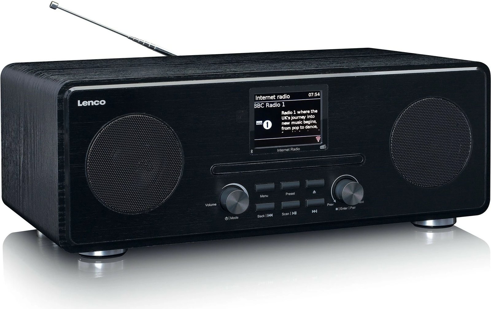 Radio interneti Lenco DIR-260BK, DAB+, Bluetooth, CD, 2x altoparlantë, e zezë