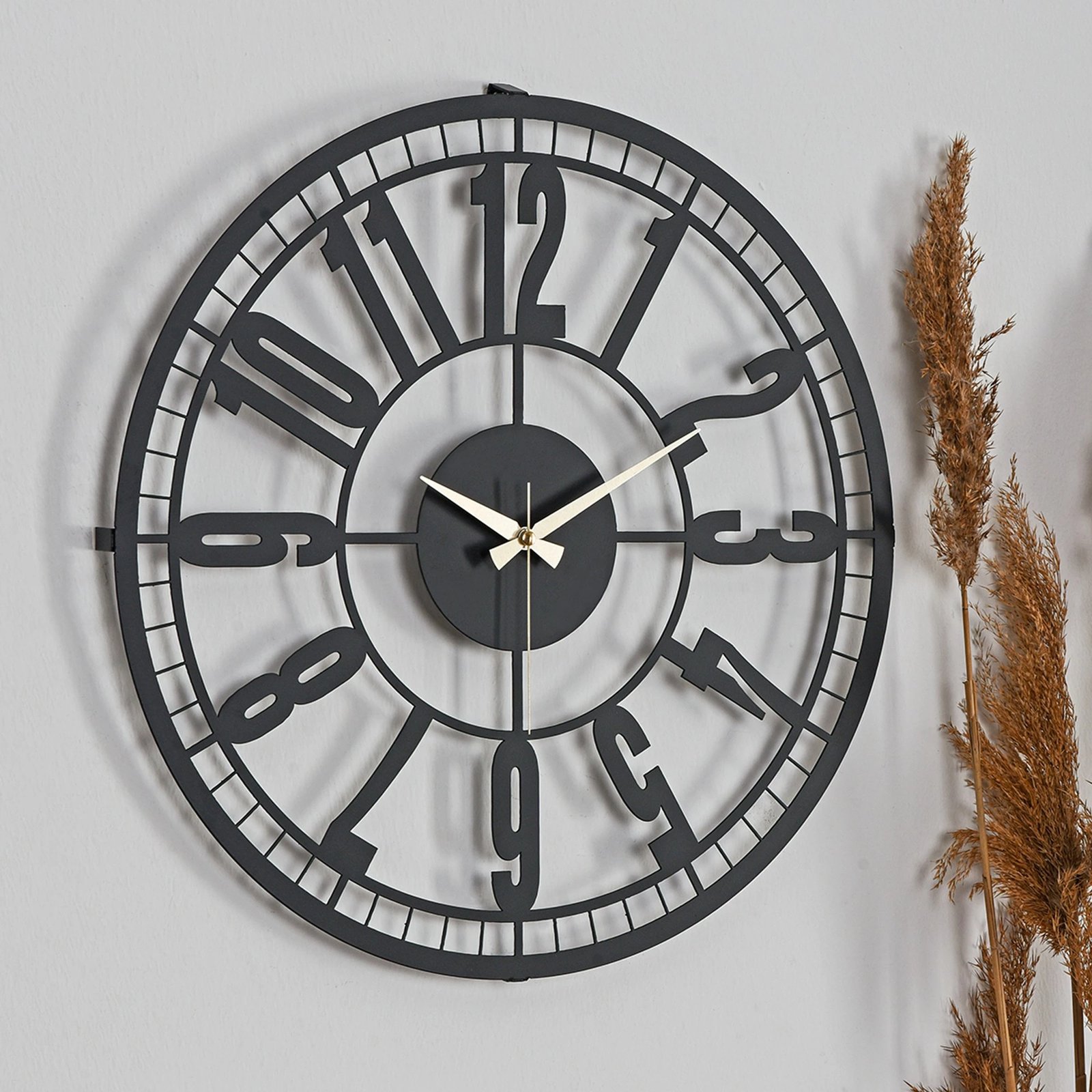 Orë muri dekorative metalike Wallity, Bruno, e zezë, 50x50cm