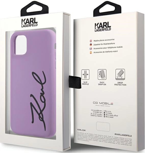 Mbështjellës Karl Lagerfeld KLHCN61SKSVGU për iPhone 11/XR 6.1", silikon, vjollcë