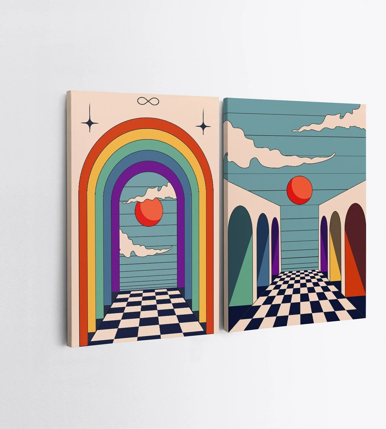 Pikturë dekorative në kanavacë (2 copë), Wallity, 2KNV4287, 70x100