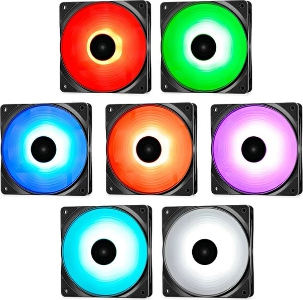 Ventilator kase DeepCool RF120-3in1, 12 cm, 3 copë, i zi, me ndriçim multi