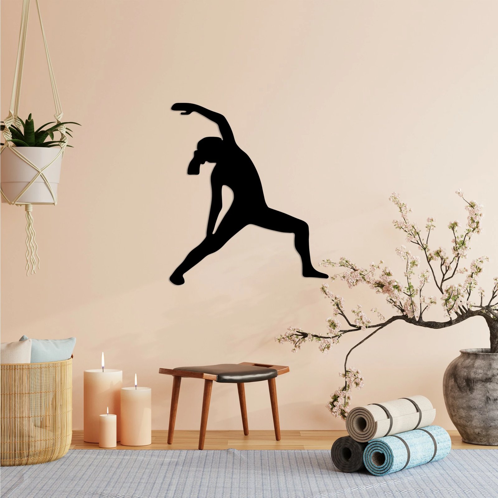 Aksesor dekorativ metalik për mur, Wallity, Yoga 5