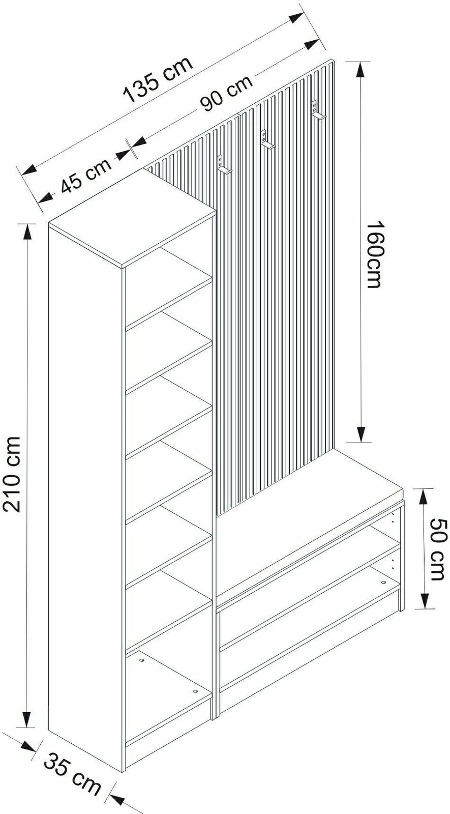 Stendë për korridor, ngjyrë arre, Skye Decor Noah - 8300
