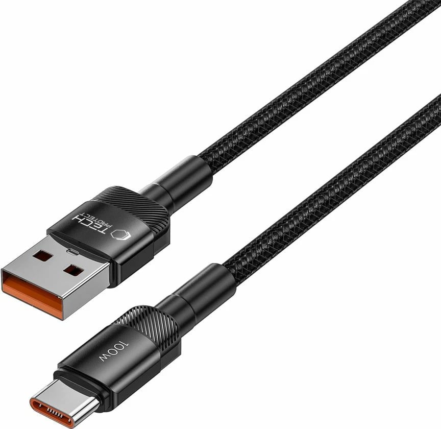 Kabllo Tech-Protect UltraBoost Evo, USB-C / USB-A, 0.5m, 100W, e zezë