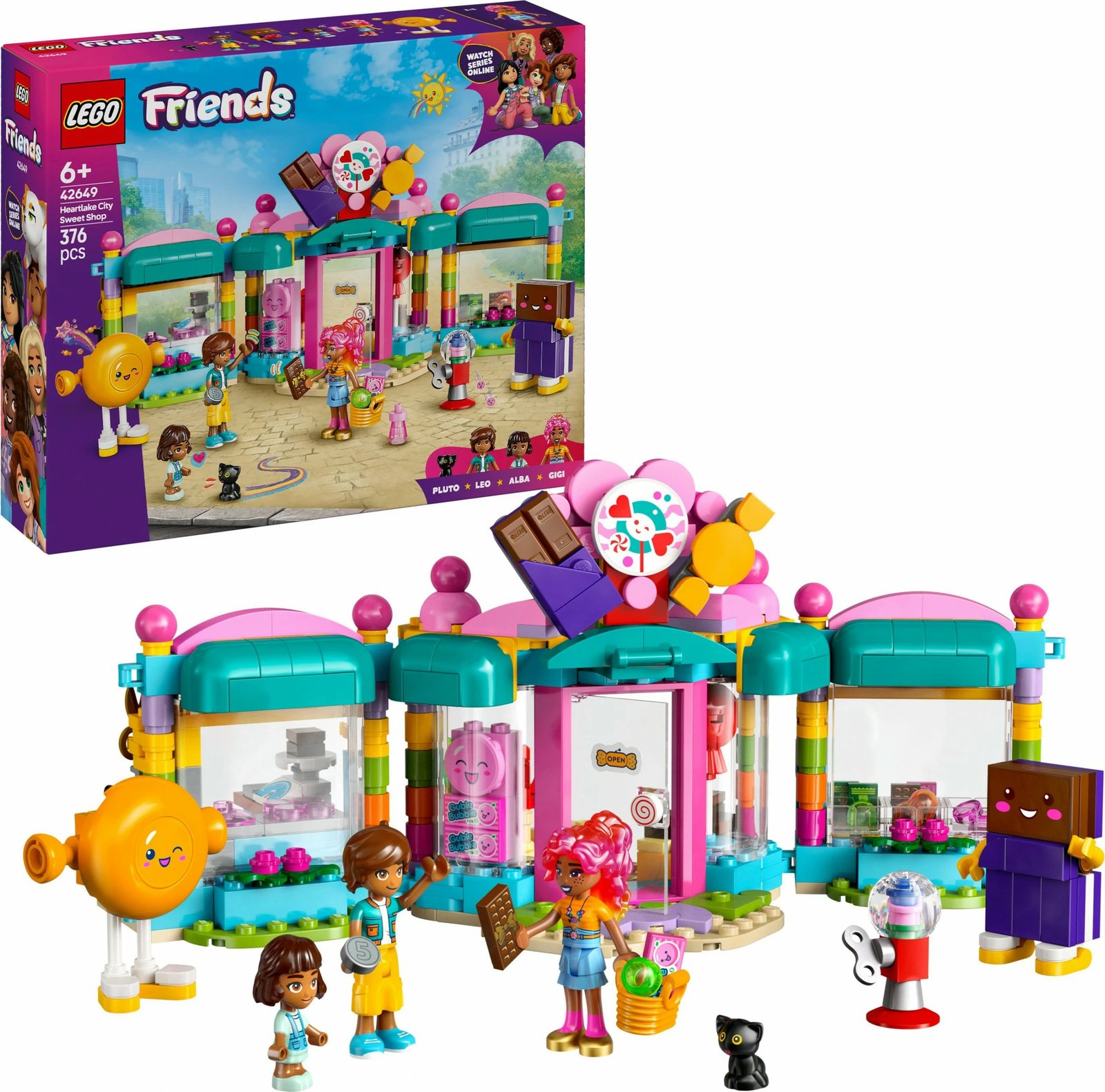 Set ndërtimi LEGO Friends 42649 Heartlake City Sweet Shop, 376 pjesë, shumëngjyrësh
