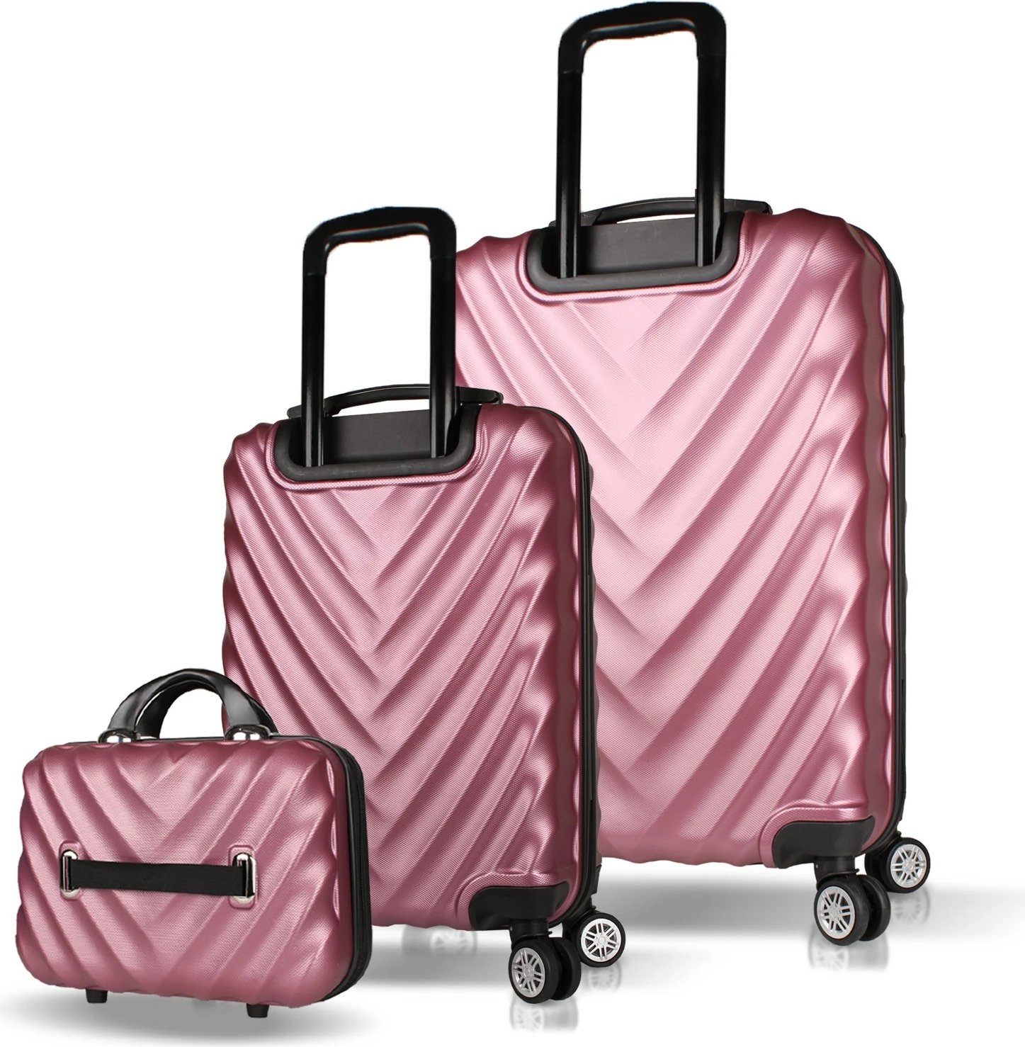 Set valixhesh (3 copë), ngjyrë rozë gold, Zoozie Bags, 7484