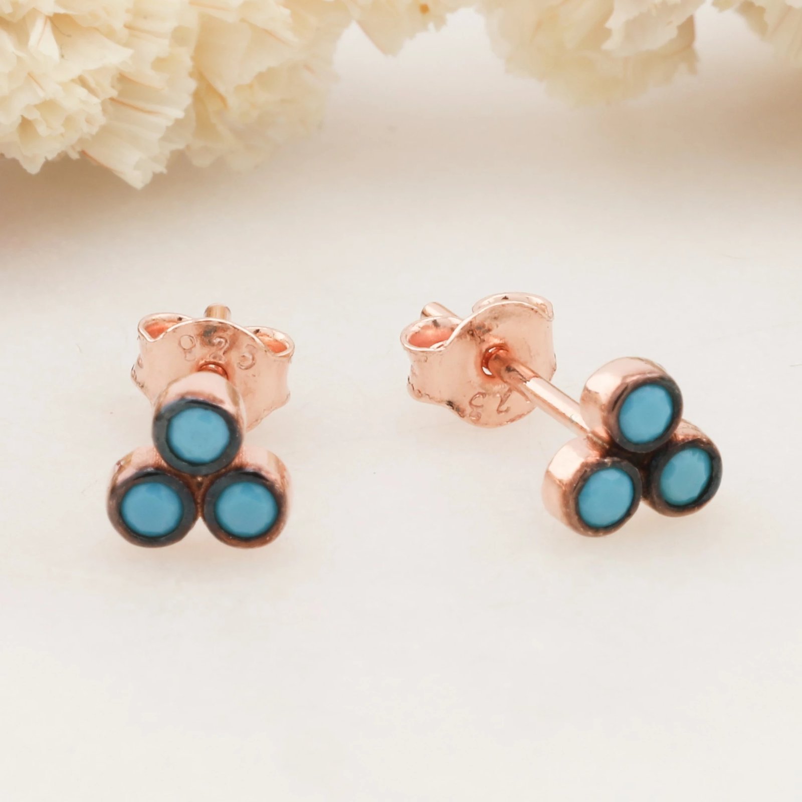 Vath argjendi Jumeon, ngjyrë rozë ari dhe tyrkiz, 5.8mm, 10822TRZ