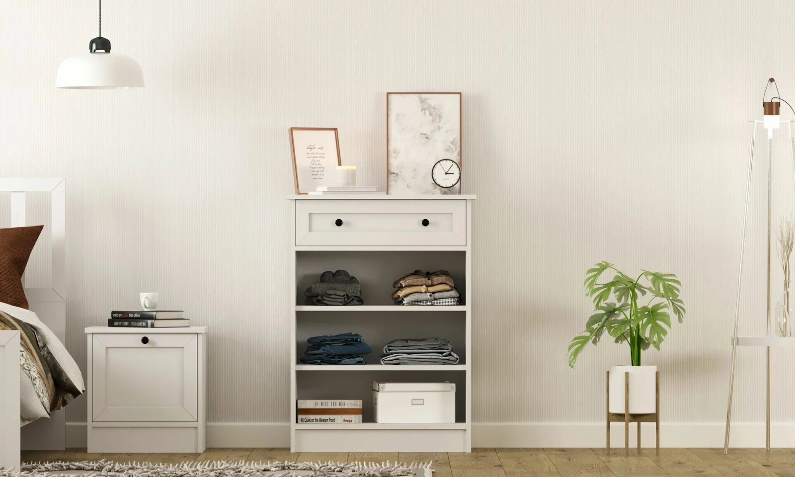 Komodë Skye Decor, RB-168-04, ngjyrë e bardhë mat