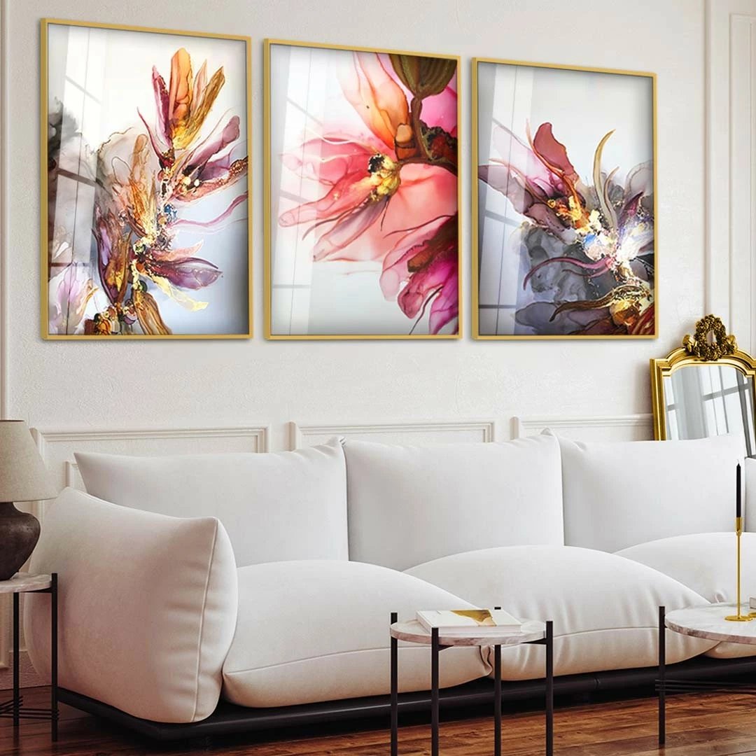 Pikturë dekorative xhami e temperuar, shumëngjyrëshe, Wallity Huhu387, 70x100cm, 3 pjesë