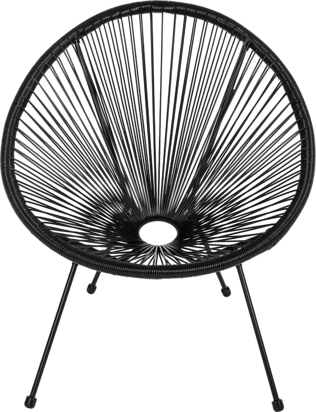 Karrige ACAPULCO lloj foleje, metal i zi dhe ratan i zi, FH5872.01, 70x73x79 cm