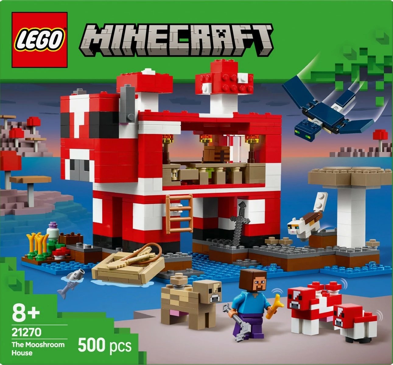 Set LEGO Minecraft Mushroom Cow House 21270, 500 pjesë