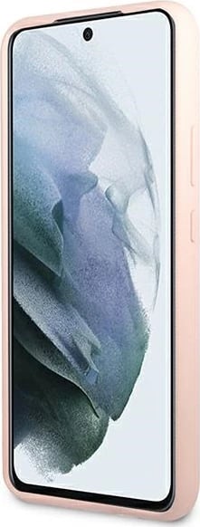 Mbështjellës Guess Silicone Script për Samsung Galaxy S22+, Rozë