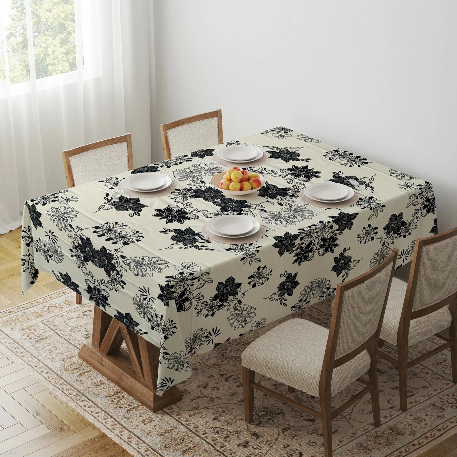 Mbulesë tavoline Hermia, Gravellamc1, shumëngjyrëshe, 140x140 cm