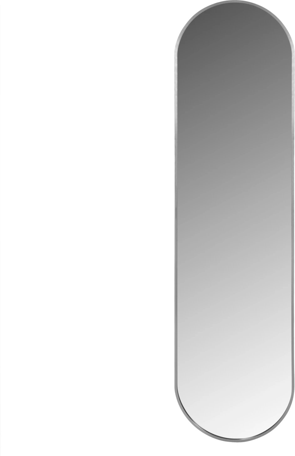 Pasqyrë muri ovale e gjatë, kornizë alumini, ngjyrë argjendi, FH9581.40, 38.5x4x149 cm