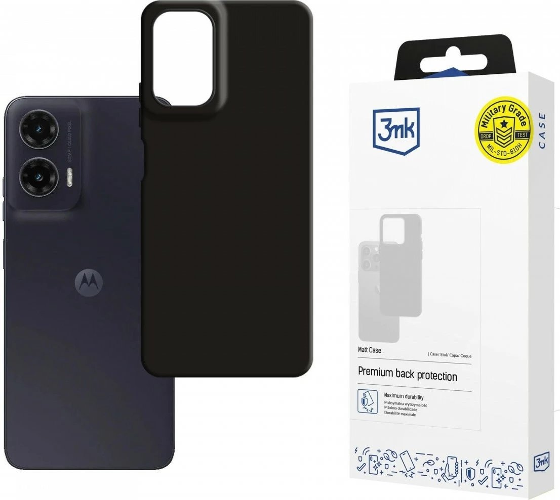 Mbështjellës 3MK Matt Case për Motorola Moto G35 5G, TPU, i zi