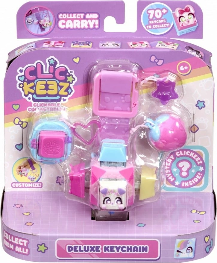 Varëse çelësash lodër fidget, Goliath, Clickeez Deluxe 934323.008, set me keycaps koleksionuese, rozë dekorative