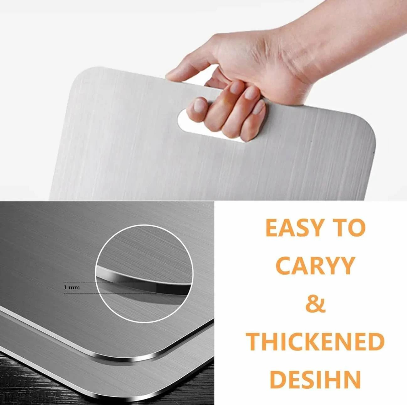 Set dërrasash për prerje, inox, argjend, 2 copë, 20x30cm dhe 15x25cm