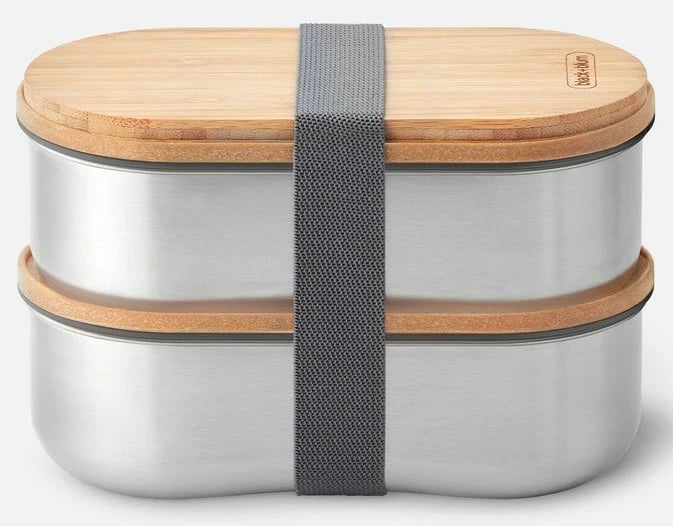 Kuti ushqimi BLACK+BLUM BAM-BT-L016, 0.5L, çelik inox, bambu, set 2 copë