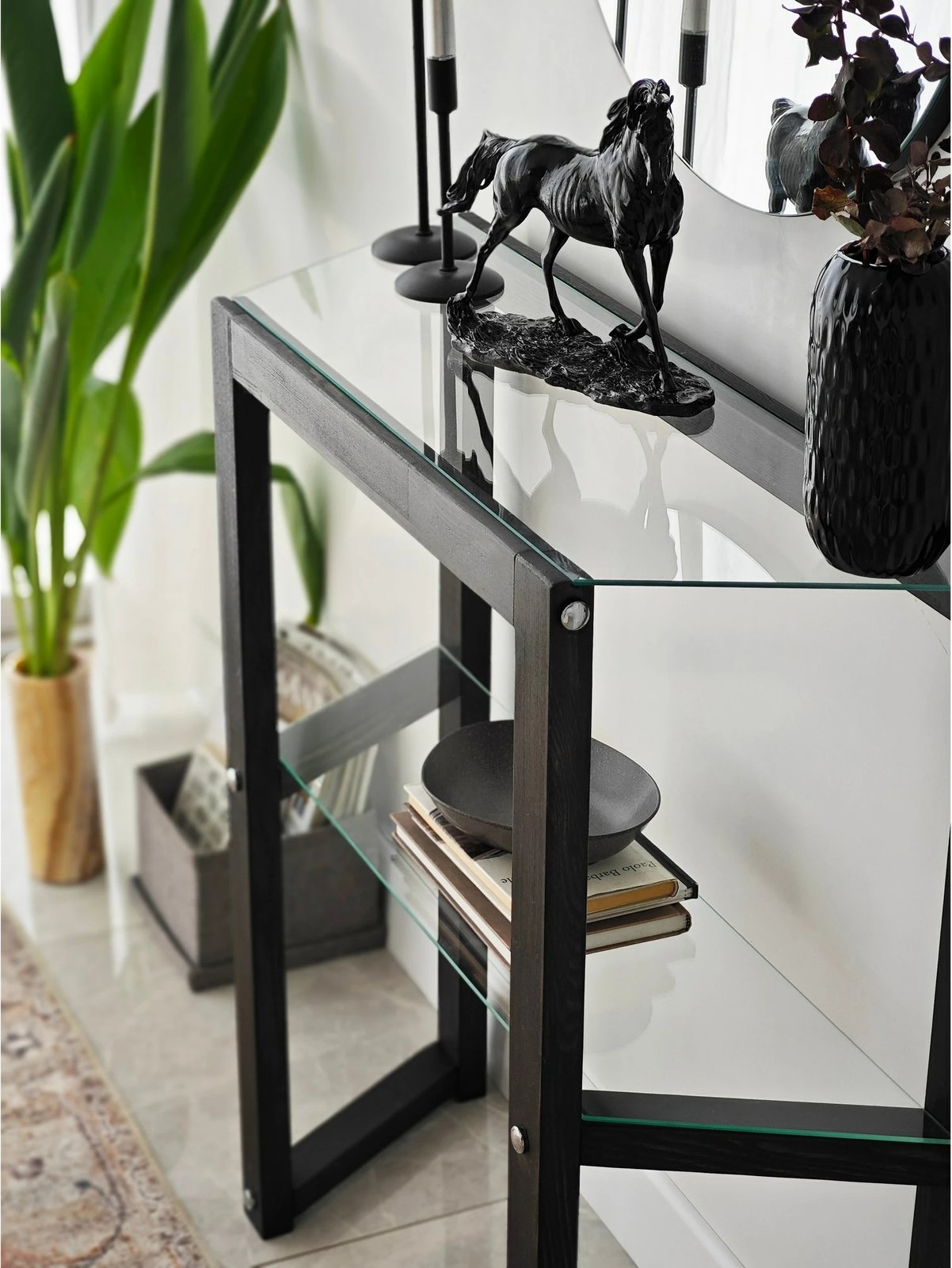 Komodë trapezoidale, ngjyrë antracit, Skye Decor